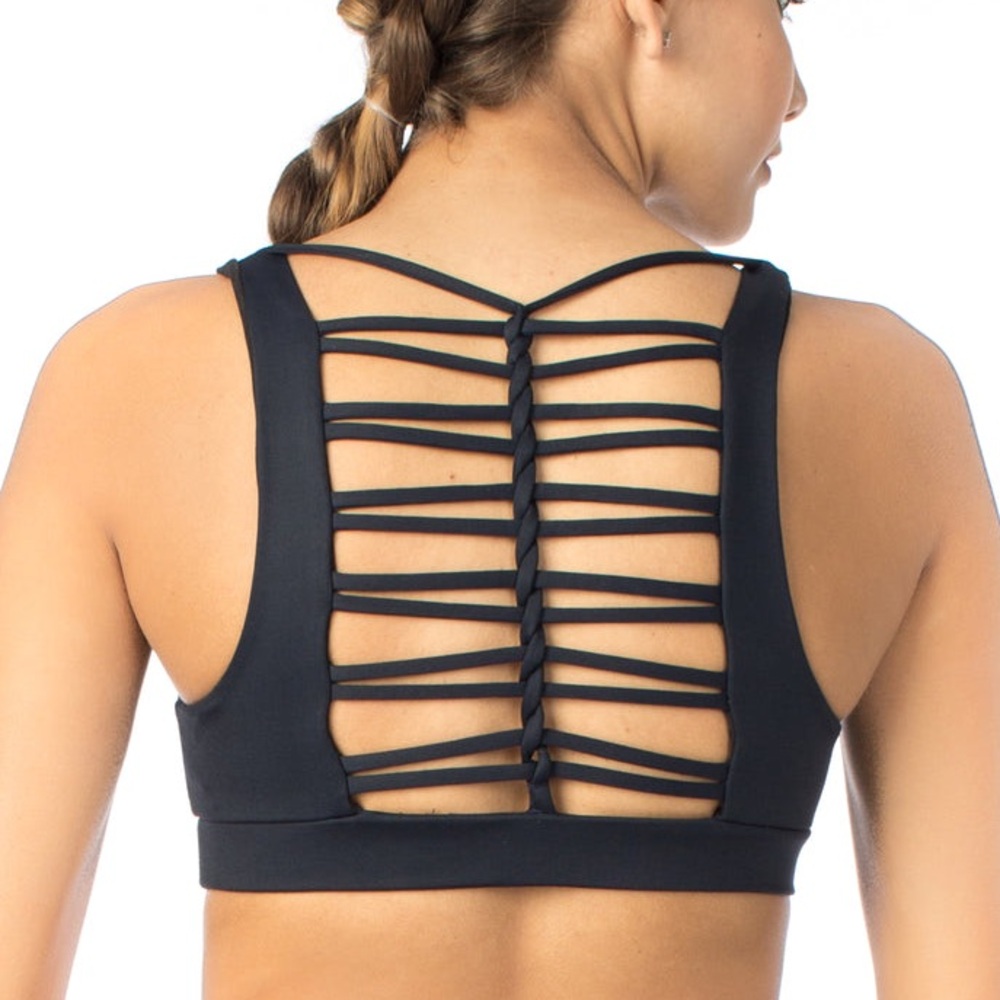 925 Fit Sneak Peek Navy Strappy Back Sports Bra – Size L